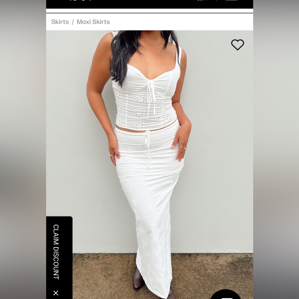 princess polly flowerfields eyelet maxi skirt